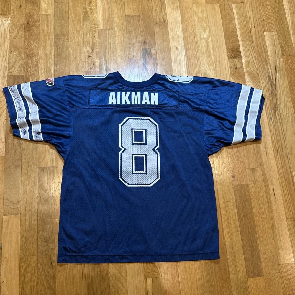 Vintage #8 Troy Aikman Dallas Cowboys football jersey Wilson Youth XL
